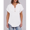 image:imageANRABESS Womens Short Sleeve Henley Tops Summer Shirts Dressy Casual BlouseWhite