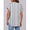 image:imageANRABESS Womens Short Sleeve Henley Tops Summer Shirts Dressy Casual BlouseWhite Grey Strip
