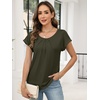 image:imageANRABESS Womens Short Sleeve Pleated T ShirtsArmy Green