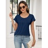 image:imageANRABESS Womens Short Sleeve Pleated T ShirtsBlue