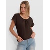 image:imageANRABESS Womens Short Sleeve Pleated T ShirtsBrown