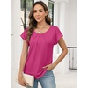 image:imageANRABESS Womens Short Sleeve Pleated T ShirtsHot Pink