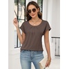 image:imageANRABESS Womens Short Sleeve Pleated T ShirtsLight Brown