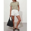 image:imageANRABESS Womens Striped Boat Neck Tops Short Sleeve TShirtsBeige Black Stripe