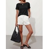 image:imageANRABESS Womens Striped Boat Neck Tops Short Sleeve TShirtsBlack