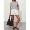 image:imageANRABESS Womens Striped Boat Neck Tops Short Sleeve TShirtsBlack White Stripe