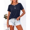 image:imageANRABESS Womens Striped Boat Neck Tops Short Sleeve TShirtsNavy Blue