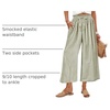 image:imageANRABESS Womens Striped Gingham Palazzo Cropped Pants with PocketsArmy Green White Plaid