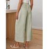 image:imageANRABESS Womens Striped Gingham Palazzo Cropped Pants with PocketsArmy Green White Plaid