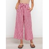 image:imageANRABESS Womens Striped Gingham Palazzo Cropped Pants with PocketsRed White Plaid