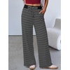 image:imageANRABESS Womens Striped Wide Leg Lounge PantsBlack White Stripe