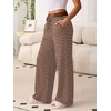 image:imageANRABESS Womens Striped Wide Leg Lounge PantsBrown White Stripe