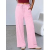 image:imageANRABESS Womens Striped Wide Leg Lounge PantsPink White Stripe