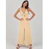 image:imageANRABESS Womens Summer Linen Wide Leg Sleeveless JumpsuitsBeige