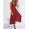 image:imageANRABESS Womens Summer Linen Wide Leg Sleeveless JumpsuitsDeep Red