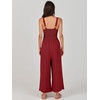 image:imageANRABESS Womens Summer Linen Wide Leg Sleeveless JumpsuitsDeep Red