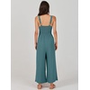 image:imageANRABESS Womens Summer Linen Wide Leg Sleeveless JumpsuitsLake Blue