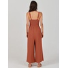 image:imageANRABESS Womens Summer Linen Wide Leg Sleeveless JumpsuitsRust