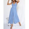 image:imageANRABESS Womens Summer Linen Wide Leg Sleeveless JumpsuitsSky Blue