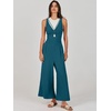image:imageANRABESS Womens Summer Linen Wide Leg Sleeveless JumpsuitsTeal