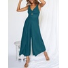 image:imageANRABESS Womens Summer Linen Wide Leg Sleeveless JumpsuitsTeal