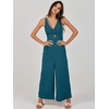 image:imageANRABESS Womens Summer Linen Wide Leg Sleeveless JumpsuitsTeal