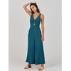 image:imageANRABESS Womens Summer Linen Wide Leg Sleeveless JumpsuitsTeal