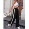image:imageANRABESS Womens Sweatpants Wide Leg Striped Track PantsBlack