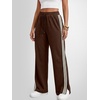image:imageANRABESS Womens Sweatpants Wide Leg Striped Track PantsCoffee