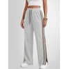 image:imageANRABESS Womens Sweatpants Wide Leg Striped Track PantsGrey
