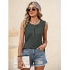 image:imageANRABESS Womens Tank Top Waffle Knit Henley Sleeveless ShirtsArmy Green