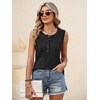 image:imageANRABESS Womens Tank Top Waffle Knit Henley Sleeveless ShirtsBlack