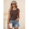 image:imageANRABESS Womens Tank Top Waffle Knit Henley Sleeveless ShirtsBrown