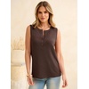image:imageANRABESS Womens Tank Top Waffle Knit Henley Sleeveless ShirtsBrown