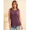 image:imageANRABESS Womens Tank Top Waffle Knit Henley Sleeveless ShirtsMauve