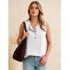 image:imageANRABESS Womens Tank Top Waffle Knit Henley Sleeveless ShirtsWhite