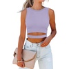 image:imageANRABESS Womens Tank Tops Summer Sexy Cutout Going Out Crop TopsPurple