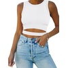 image:imageANRABESS Womens Tank Tops Summer Sexy Cutout Going Out Crop TopsWhite