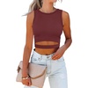 image:imageANRABESS Womens Tank Tops Summer Sexy Cutout Going Out Crop TopsWine Red