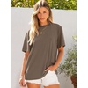 image:imageANRABESS Womens Tops Oversized T ShirtsLight Brown