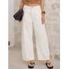 image:imageANRABESS Womens Wide Leg Barrel Jeans Baggy Relaxed Fit Denim PantsWhite
