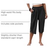 image:imageANRABESS Womens Wide Leg Capri Pants Summer Casual Beach CaprisBlack