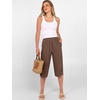 image:imageANRABESS Womens Wide Leg Capri Pants Summer Casual Beach CaprisBrown