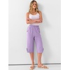 image:imageANRABESS Womens Wide Leg Capri Pants Summer Casual Beach CaprisLight Purple