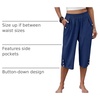 image:imageANRABESS Womens Wide Leg Capri Pants Summer Casual Beach CaprisNavy Blue
