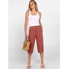 image:imageANRABESS Womens Wide Leg Capri Pants Summer Casual Beach CaprisOrange Red