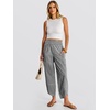 image:imageANRABESS Womens Wide Leg Palazzo Capri Barrel Pants Black White Plaid XL