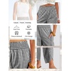 image:imageANRABESS Womens Wide Leg Palazzo Capri Barrel Pants Black White Plaid XL