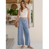 image:imageANRABESS Womens Wide Leg Palazzo JeansCropped Ankle LengthHigh Waist Baggy Barrel Denim Pants with PocketsLight Blue