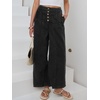 image:imageANRABESS Womens Wide Leg Palazzo JeansCropped Ankle LengthHigh Waist Baggy Barrel Denim Pants with PocketsWashed Black